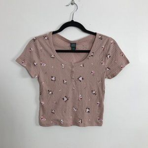 COPY - ❤️Pink Floral Wild Fable NWOT Scoop Neck Crop Top